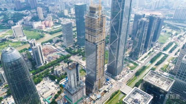 广州国际文化中心项目主体结构封顶现场