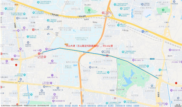 中山大道西  试行交通优化路段示意图