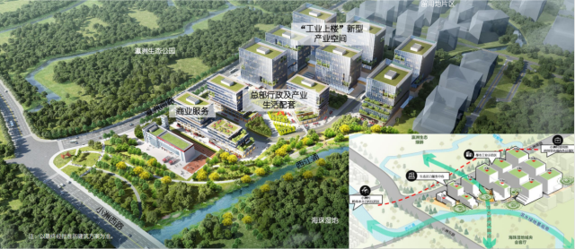  小洲村村镇工业集聚区AH0806032地块储改后设计意向图。